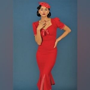 Stop Staring Red Argentine Checkered Midi Dress Size XL